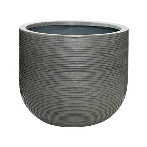 Blumentopf Cody S H25 D28cm Dark Grey Horiz.Ridged Grey