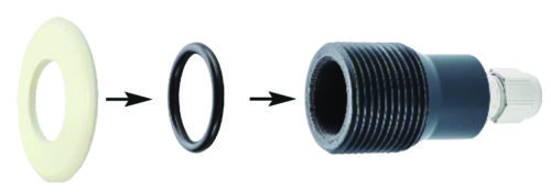 Redukcia na dotykové piezoelektrické tlačidlo k protiprudu V-jet - Plast